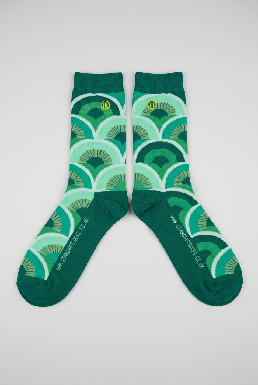 Nans Green Curtain Socks