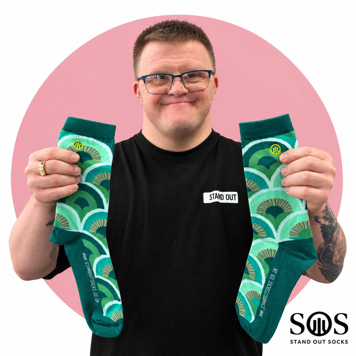 Nans Green Curtain Socks