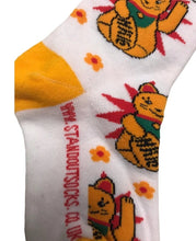 Load image into Gallery viewer, stand out socks kids lucky cat socks - available in sizes 3-4 years &amp; 5-7 years
