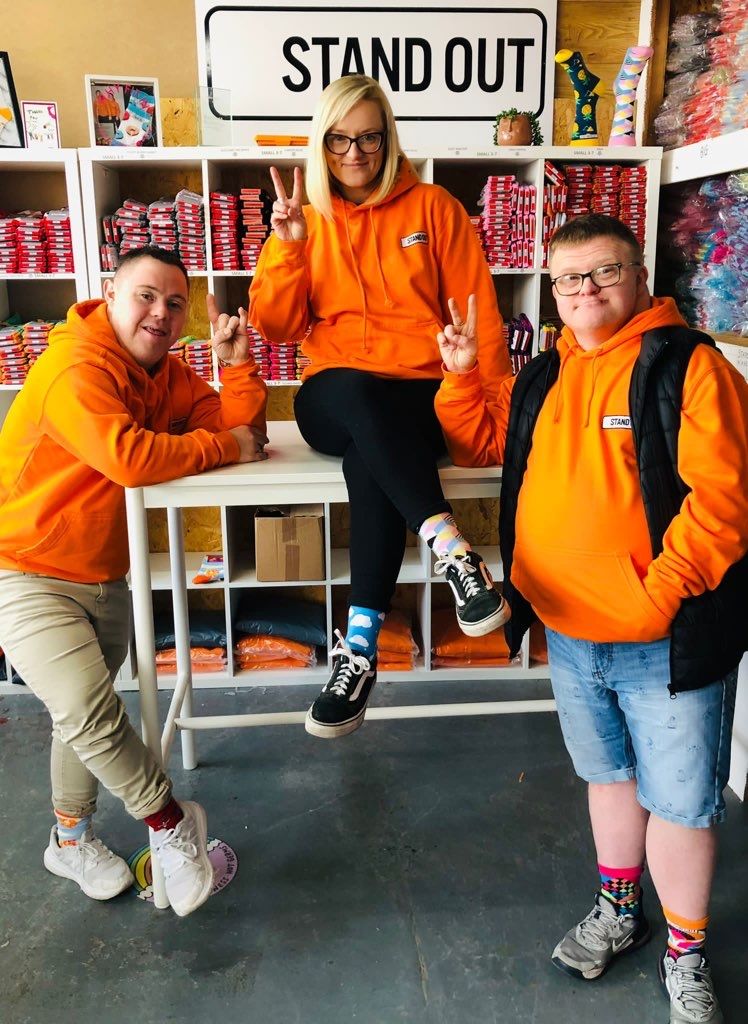 Stand Out Socks Team Wearing Odd Socks
