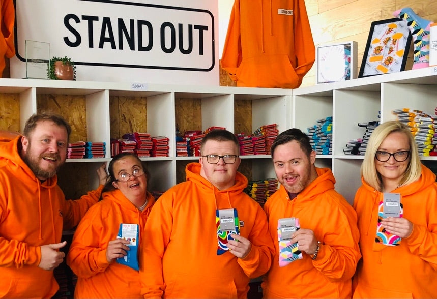stand out socks team photograph 