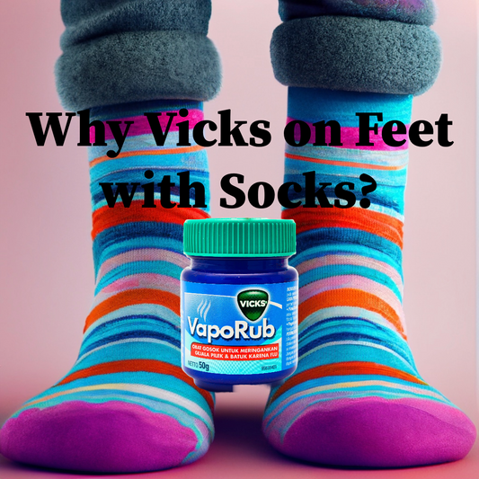 Colorful socks adorned with Vicks VapoRub – a quirky remedy for comfort. Explore the unexpected fusion of funky stand-out socks and the soothing power of Vicks on feet.