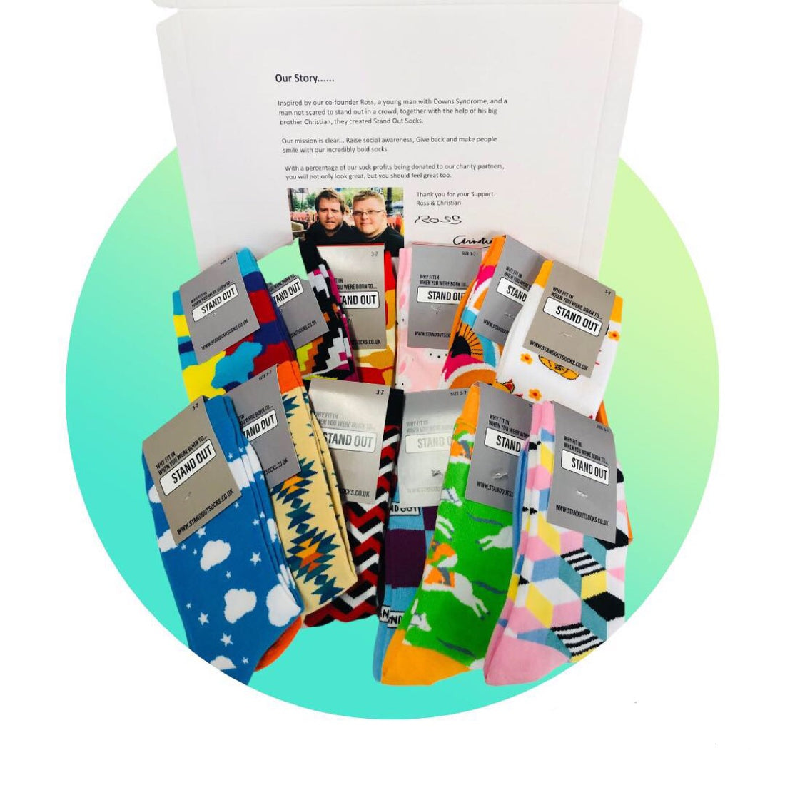 Assorted colorful and stylish Stand Out Socks displayed, showcasing a variety of patterns and hues for expressive personal style.