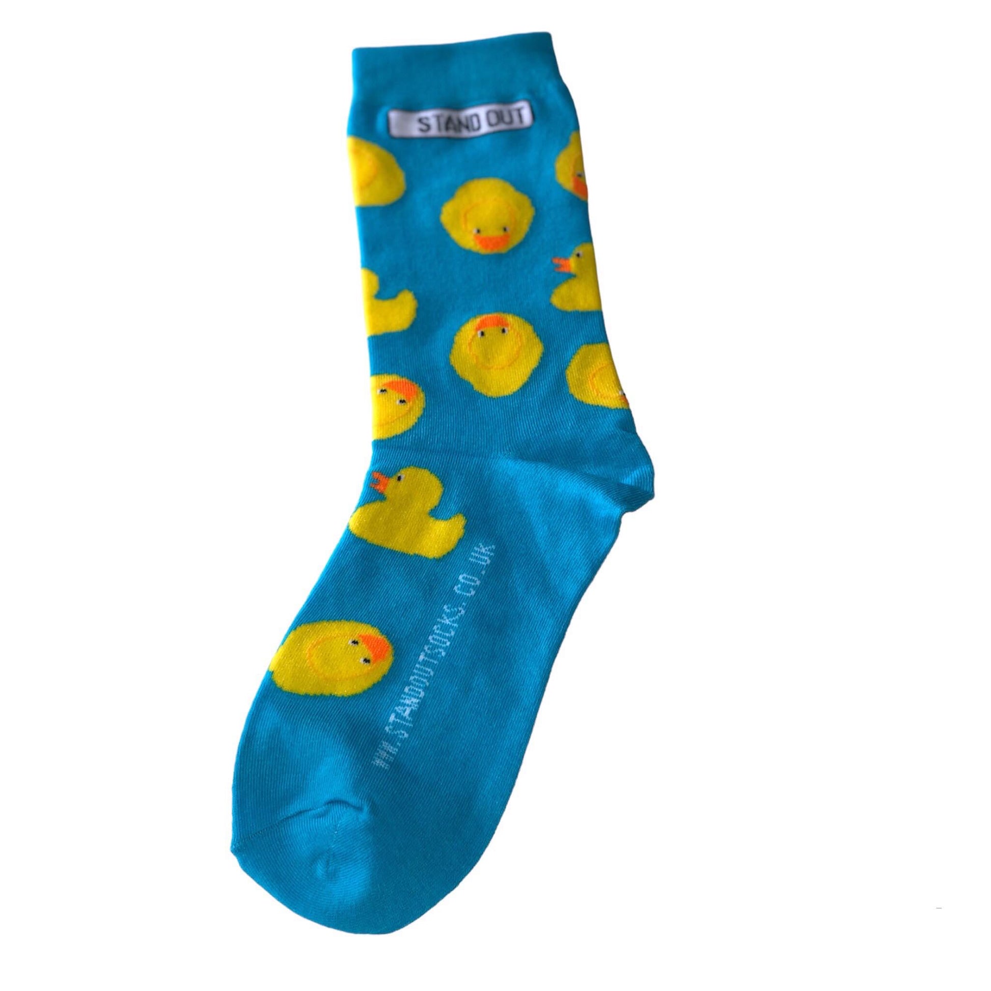 Blue socks with rubber ducks pattern  - Stand Out Socks