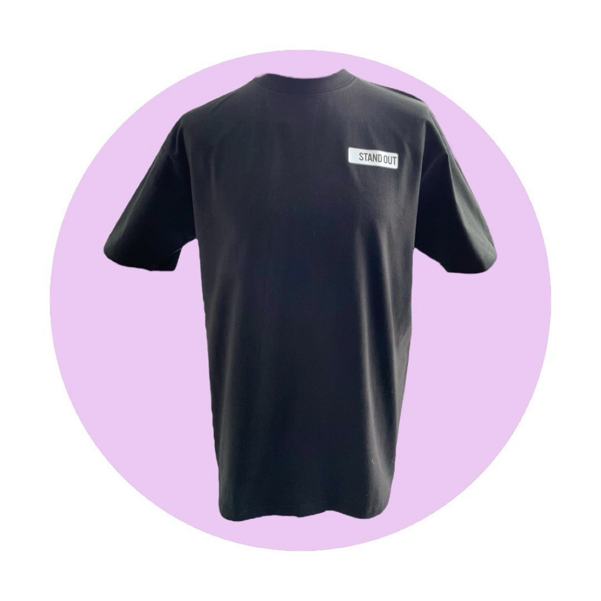 Black T-shirt with STAND OUT logo