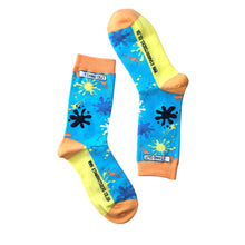 Load image into Gallery viewer, Colourful Stand Out Socks Art Attack Splat Design
