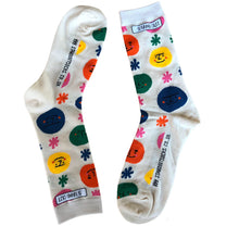 Load image into Gallery viewer, Close up of a pair of Smiley Face Socks by Stand Out Socks
