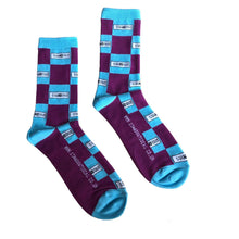 Load image into Gallery viewer, Stand Out Claret &amp; Blue Socks
