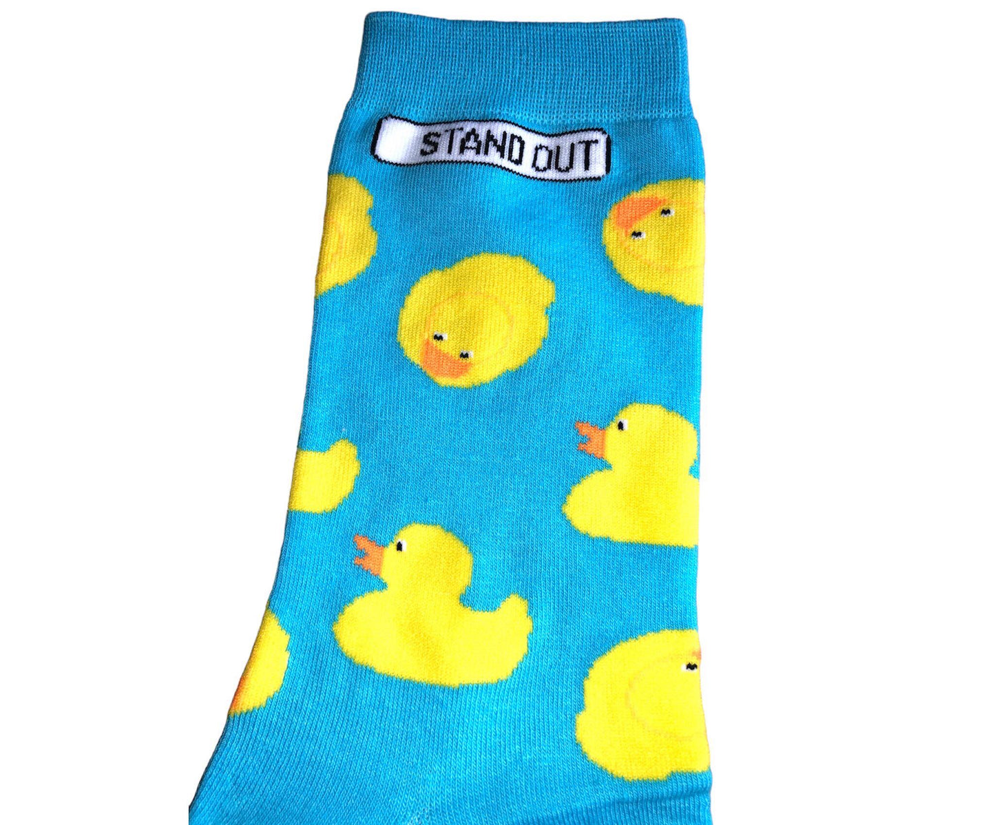 Blue socks with rubber ducks pattern  - Stand Out Socks
