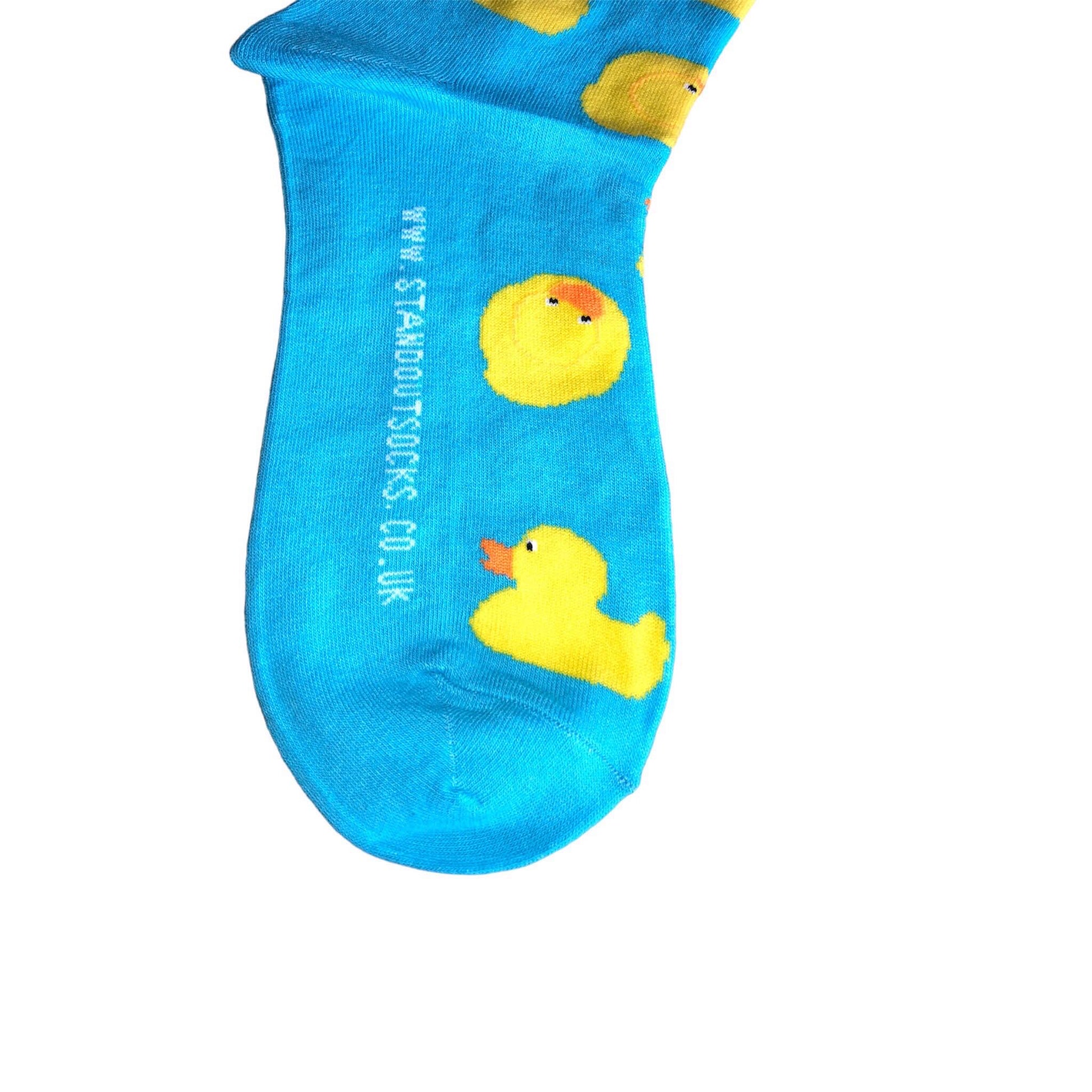 Blue socks with rubber ducks pattern  - Stand Out Socks