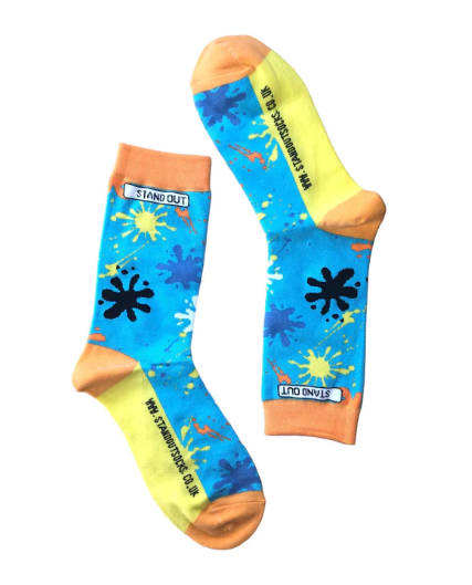 Colourful Art Attack Splat Socks