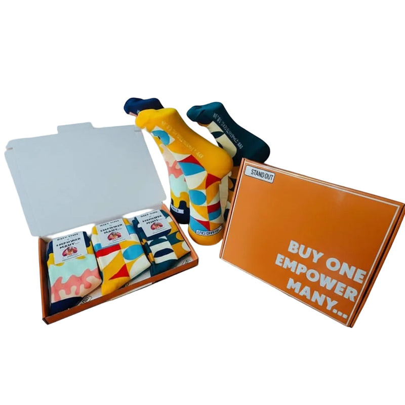 Funky stand Out Socks With Geometric Patterns - BUY ONE EMPOWER MANY