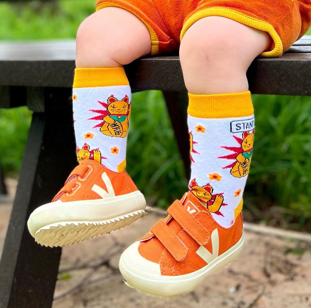 stand out socks lucky cat kids socks 